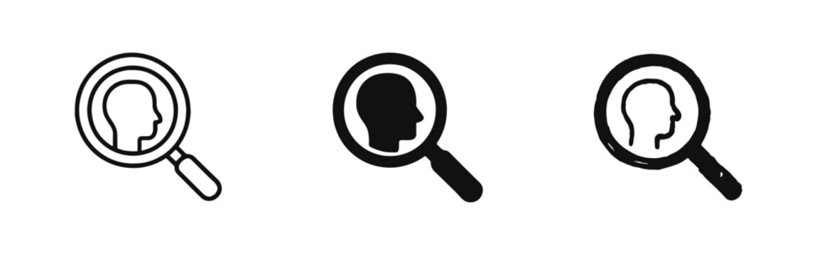 Observational Studies and Psychology Analysis Icons in Outline, Solid, and Sketch Styles
