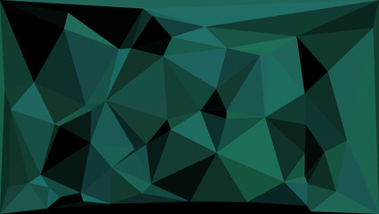 Fototapeta premium Abstract dark green geometric background with low poly triangular shapes and modern texture