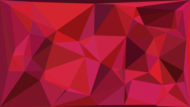 Abstract geometric background with vibrant red and dark burgundy triangular polygon shapes