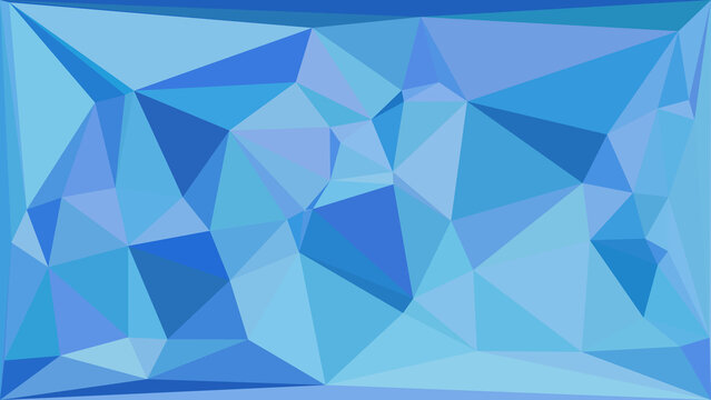 Dynamic blue geometric background with layered triangles in a sleek low poly artistic composition.