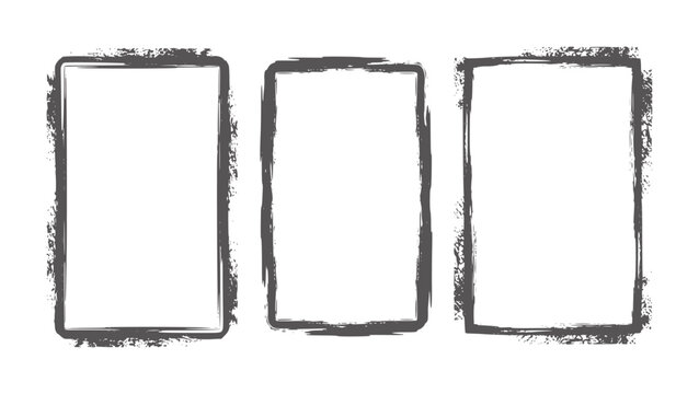 Three grunge textured rectangular frames white rectangle border