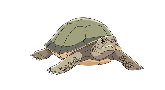 Illustration of a turtle on a white background