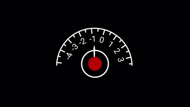 Minimalist circular dial indicator showing zero balance for industrial measurement interface tool animation