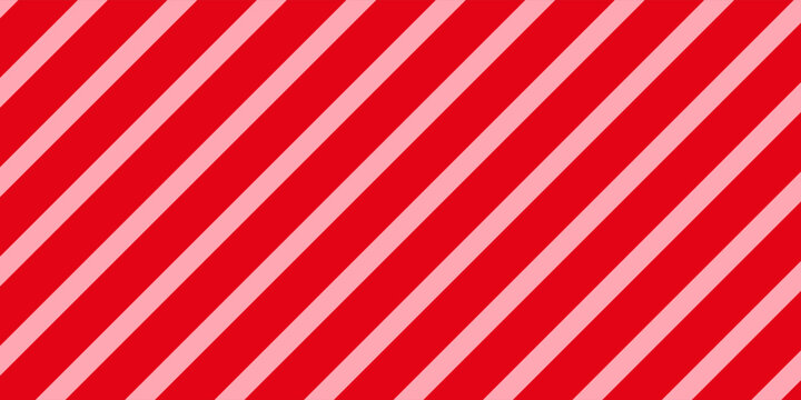 Candy cane Christmas background, peppermint diagonal stripes print seamless pattern