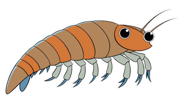 Amphipod crustacean isolated.
