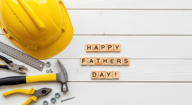 Happy fathers day construction tools background