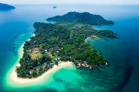 Aerial view of the Koh Bulon island in Thailnd