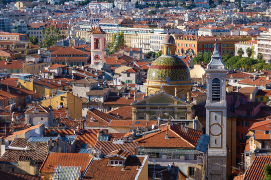 Nice old city view at Cote D'Azur, French Riviera