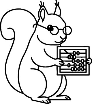Smart rodent character wearing glasses in abstract line pattern