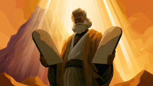 Moses Holding The Two Tablets of Commandments
