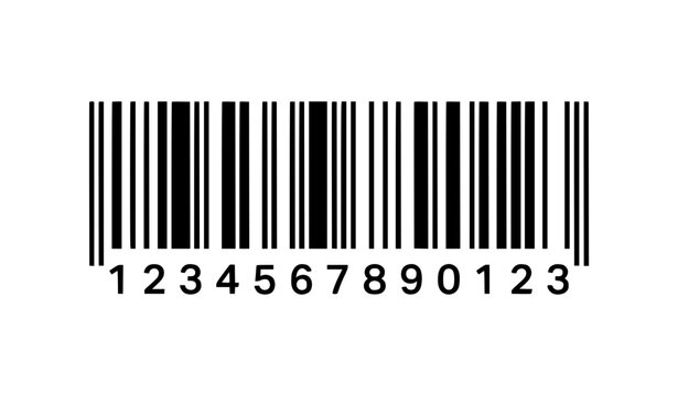 Stylized Fake Barcode Symbol Vector Illustration with Numeric Code for Universal Product Scanning and Retail Inventory Control