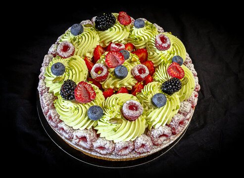 Tarte pistache fruits rouges