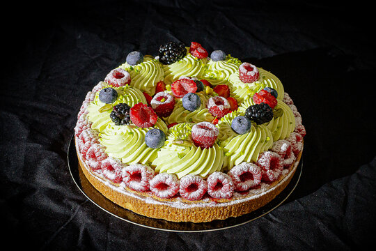 Tarte pistache fruits rouges