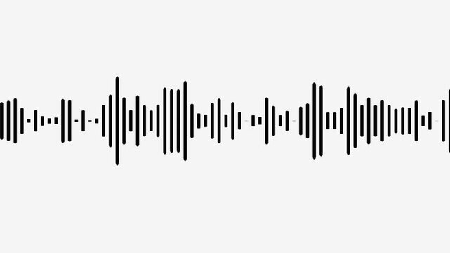Animated sound wave spectrum, Sound wave audio spectrum black background,
White audio waveform spectrum moving animation on green background.