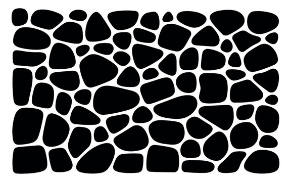 Cobblestone pattern vector with stone texture background and floor mosaic rock. Design wall pebble with seamless cobblestone shape and abstract pavement illustration. Landscape road cobblestone