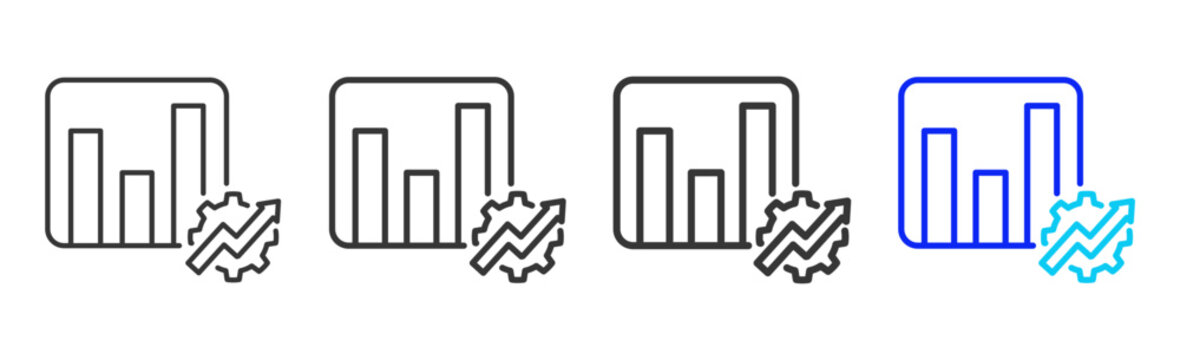 Value Engine Icon Collection Creative Outline Style for Wealth Management Business Finance Investment Banking Budget Planning and Asset Growth Design Set