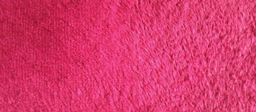 Vibrant pink fleece fabric texture, soft magenta plush material background, cozy warm textile surface for fashion and interior design