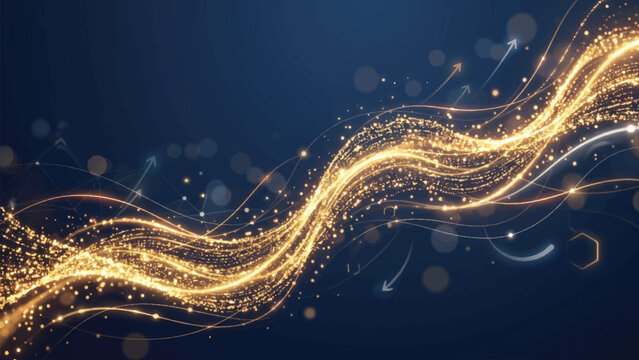 Abstract blue Christmas background featuring a vector design of glowing waves and stars with elegant light curves and winter snow patterns on a decorative art wallpaper backdrop.