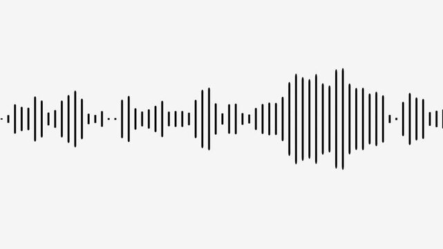 Animated sound wave spectrum, Sound wave audio spectrum black background,
White audio waveform spectrum moving animation on green background.