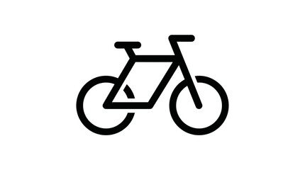 Fototapeta premium Minimalist Bicycle Outline Icon for Cycling Transport and Healthy Lifestyle Concept