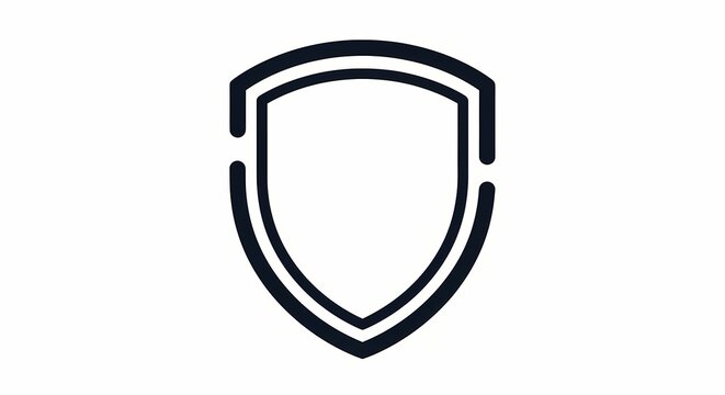 Simple shield outline icon graphic