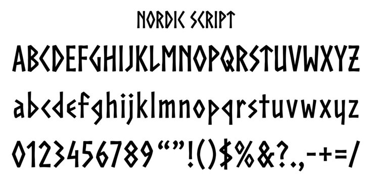 Nordic script font alphabet runic Viking letter number symbol set