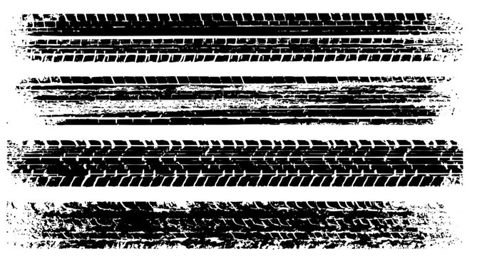 Tire Skid Marks PNG, Vehicle Tread Texture Overlay