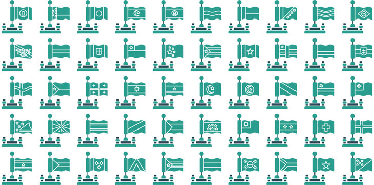 Country flags icon set. Contain icons related to National flags, International flags, Country symbols, Flag collection, World flags, Flag banners, Nation identity, Flag icons, editable stroke vector i