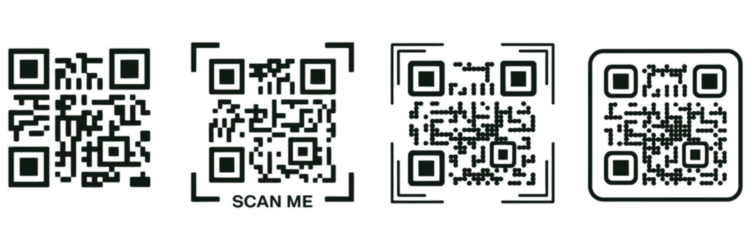 scan me qr code icon vector illustration, fake qr pattern design, encrypted information code symbol, mobile scanning interface graphic, digital security authentication element, marketing barcode conce