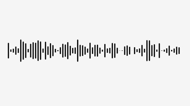 Animated sound wave spectrum, Sound wave audio spectrum black background,
White audio waveform spectrum moving animation on green background.