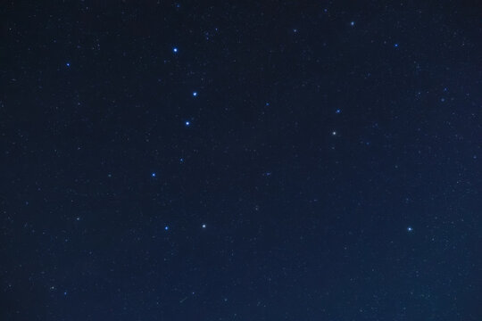 Constellations and Milky Way stars on a dark countryside skies.