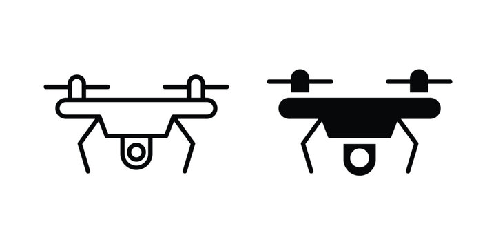 Drone icon editable. Vector symbols in strokes