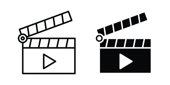 Film clapperboard icon editable. Vector symbols in strokes