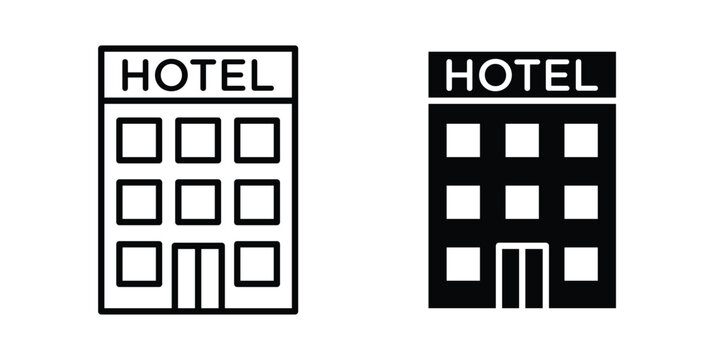 hotel icon editable. Vector symbols in strokes