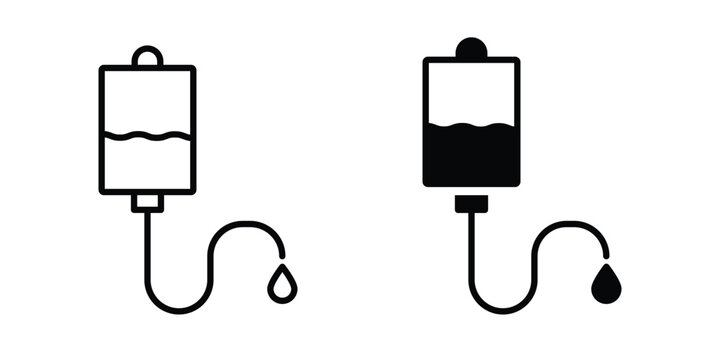 IV drip icon editable. Vector symbols in strokes