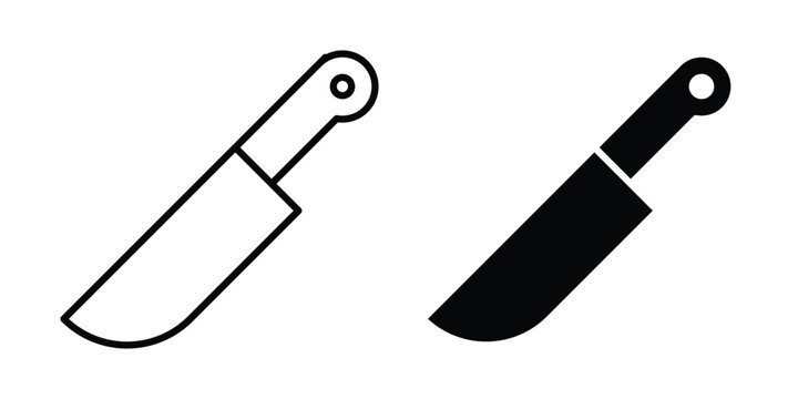 Kitchen knife icon editable. Vector symbols in strokes