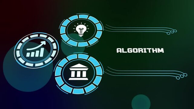 Complex data algorithm and automated computational logic. Digital representation of software processing, coding, and mathematical systems.