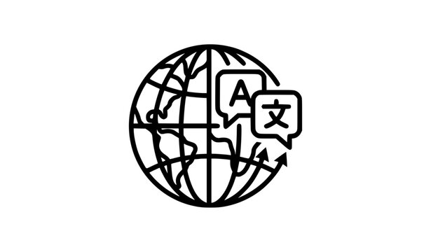 Language icon vector translation symbol global communication