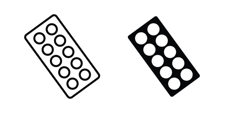 Pill blister editable. Vector symbols in strokesicon editable. Vector symbols in strokes