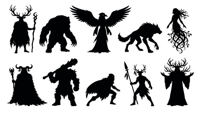 Collection of fantasy creatures and characters for 2D gaming for game developers and designers 