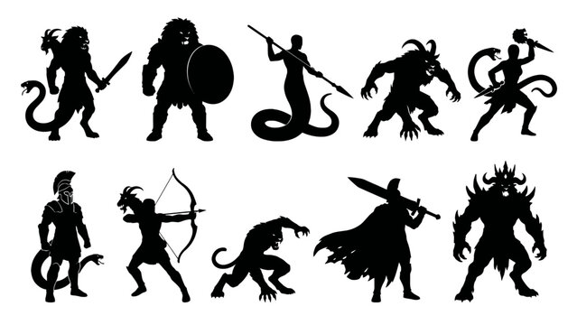 Collection of 2D gaming enemy characters and monsters for game assets
