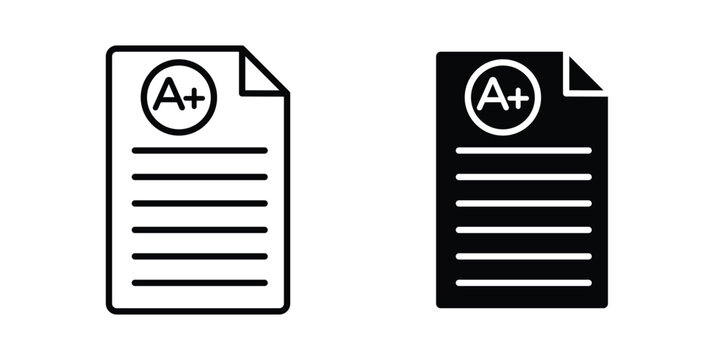 Report card icon editable. Vector symbols in strokes