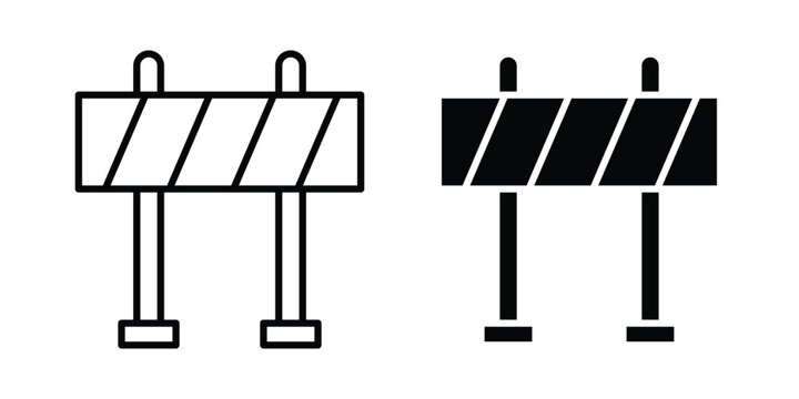 Roadblock icon editable. Vector symbols in strokes