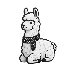 Obraz premium Cute Llama with Scarf