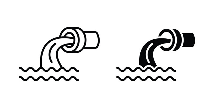 Sewage icon editable. Vector symbols in strokes