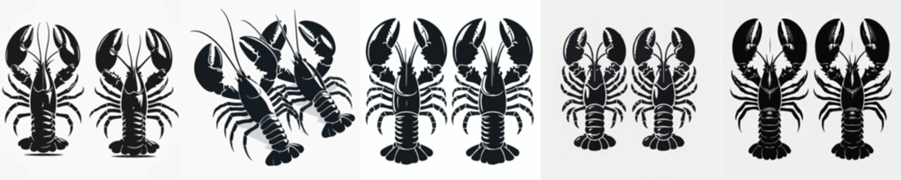 Lobster Silhouette Vector Illustration