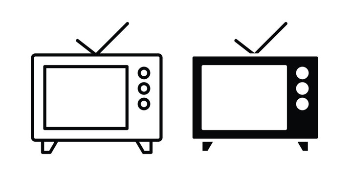 Television icon editable. Vector symbols in strokes