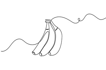 Obraz premium Minimalist one line drawing of a banana fruit isolated on white background vector