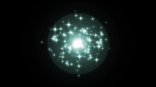 White twinkling star glitter trail animation with shiny light effect, glowing fairy dust flow, blinking doodle stars, magical light burst on black screen seamless loop 4K