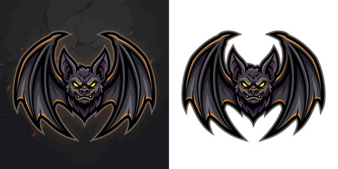 Fierce Bat Mascot Logo E sport Gaming Dark Fantasy Halloween Vector Art © Syam Artwork